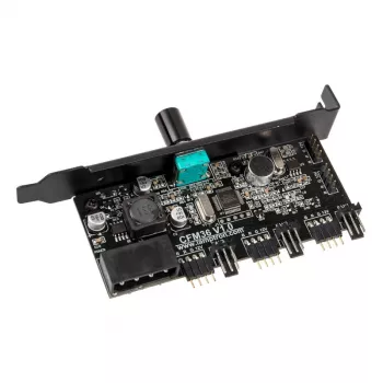 PCI lizdo ventiliatorių ir RGB LED valdiklis Lamptron CFM36, juodas