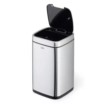 Durable TOUCH 12L bekontaktė šiukšliadėžė, nerūdijantis plienas, sidabrinė/juoda