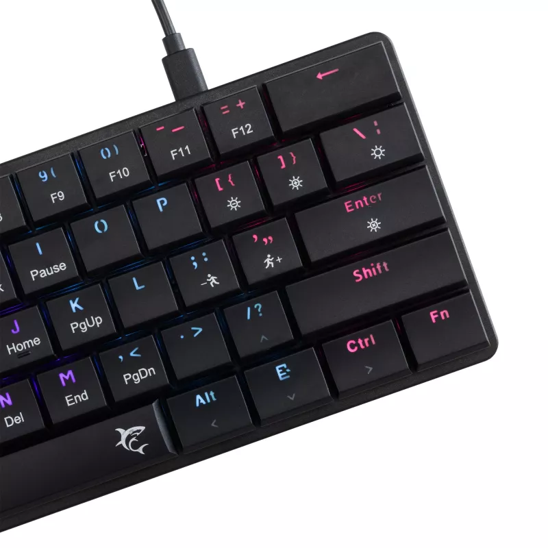 Mechaninė klaviatūra White Shark Nagamaki Black – US išdėstymas, raudoni mechaniniai jungikliai