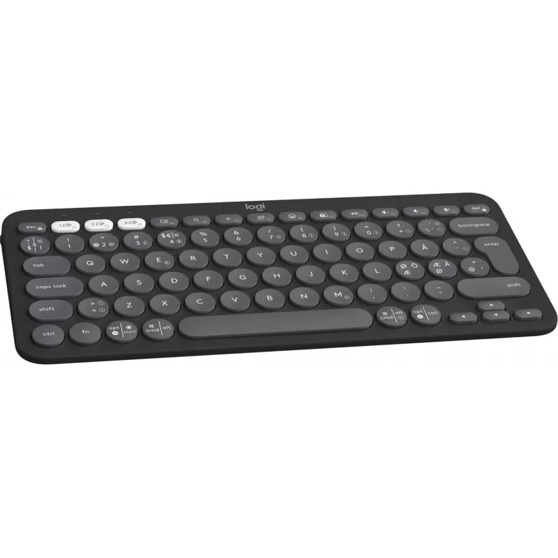 Logitech Pebble Keys 2 K380s belaidė klaviatūra, Bluetooth LE, QWERTY Nordic (danų/suomių/norvegų/švedų), toninė grafito spalva (920-011879)