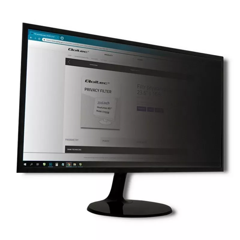 Qoltec GDPR privatumo filtras 23 col. | 16:9 | Akių apsauga | Panoraminis