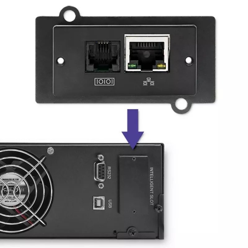 Qoltec 53945 stelažo UPS, 1 kVA, 800 W, LCD