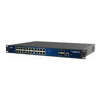 ALLNET valdomas Layer2+ jungiklis 24 prievadai • 24x GbE • PoE biudžetas 370W • 24x PoE at • 4x SFP+ • 19 inch • JSON API • ALL-SG8628PMJ-10G