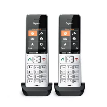 Gigaset COMFORT 500HX duo analoginis/DECT telefono aparatas su skambučio ID, juodas, sidabrinis
