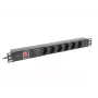 Lanberg PDU-05F-0200-BK maitinimo paskirstymo blokas (PDU) 5 AC lizdai 1U juodas