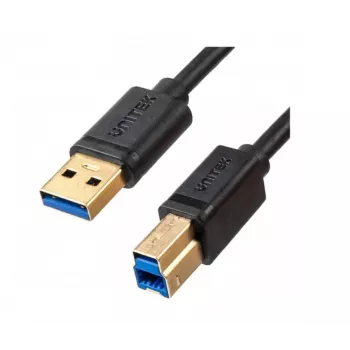 USB kabelis Unitek C14095BK-2M — USB-A į USB-B 3.0, 5 Gbps, 2 m, juodas, auksuoti kontaktai
