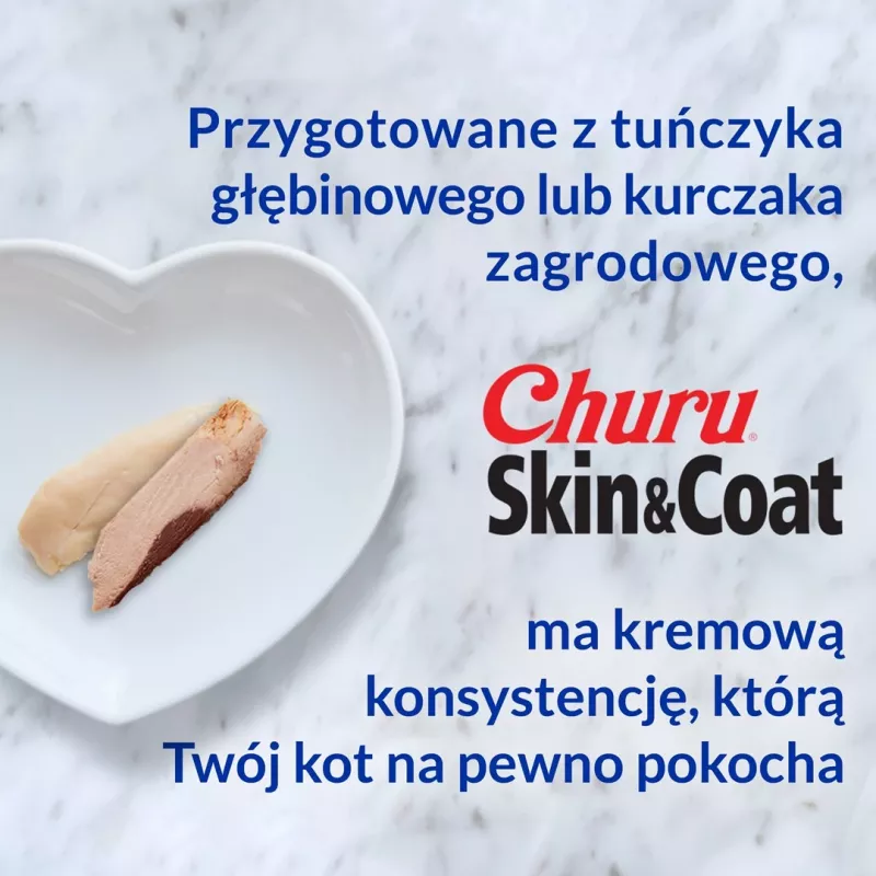 INABA Churu Skin&Coat vištienos receptas - kačių skanėstai - 4x14 g