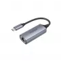 Tinklo adapteris Unitek U1312A, USB-C į RJ45, Gigabit Ethernet, IEEE 802.3, pilka, 0,5 m kabelis