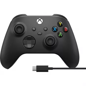 Microsoft Xbox Wireless Controller + USB-C laidas Juodas Žaidimų pultas Analoginis / Skaitmeninis PC, Xbox One, Xbox One S, Xbox One X, Xbox Series S, Xbox Series X