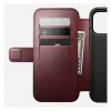 Mobilaus telefono dėklas Nomad Modern Leather Folio, skirtas iPhone 17 Pro Max – oda, TPU, PC, aliuminis, bordo spalvos, 16 cm (6,3 colio)