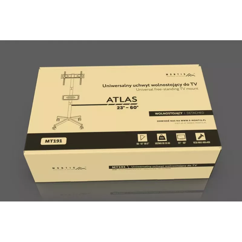 Mobilus TV stovas MONTIS MT191 ATLAS 26–60 colių ekranams, maks. 35 kg, VESA iki 400x400