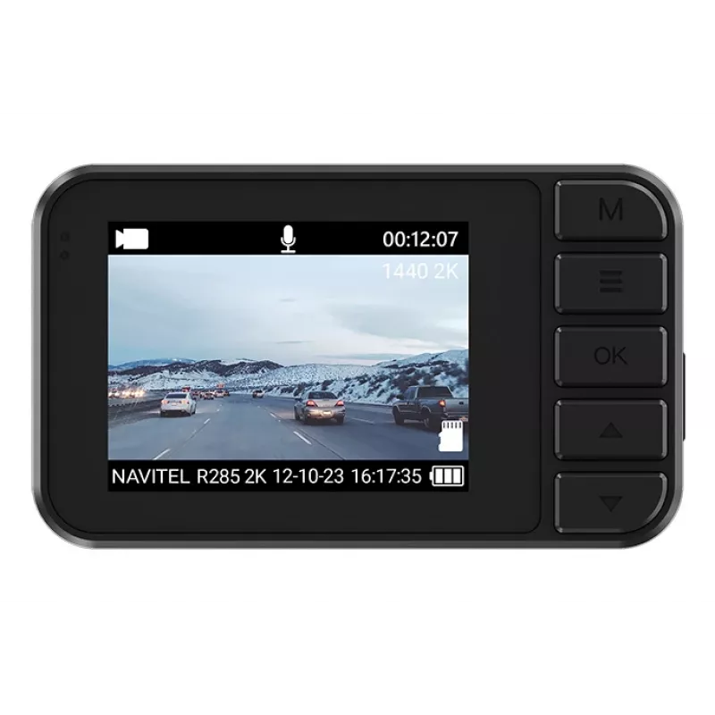Automobilinis vaizdo registratorius Navitel R285 2K, 2 colių IPS ekranas, 2560×1440, įmontuoti žemėlapiai