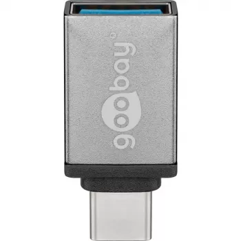 Wentronic Goobay USB-C™ adapteris - USB 3.0 A lizdas, pilkas, skirtas USB-C™ ir USB-A įrenginių sujungimui (56621)