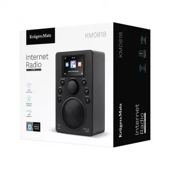 Internetinis radijas Kruger & Matz KM0818.1 su Wi-Fi, Bluetooth, USB ir žadintuvu
