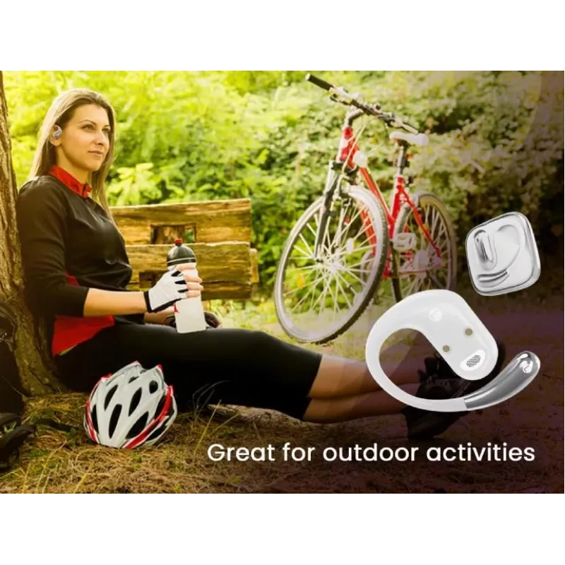 Gembird OWS-01-W atviro tipo Bluetooth TWS ausinės, baltos spalvos