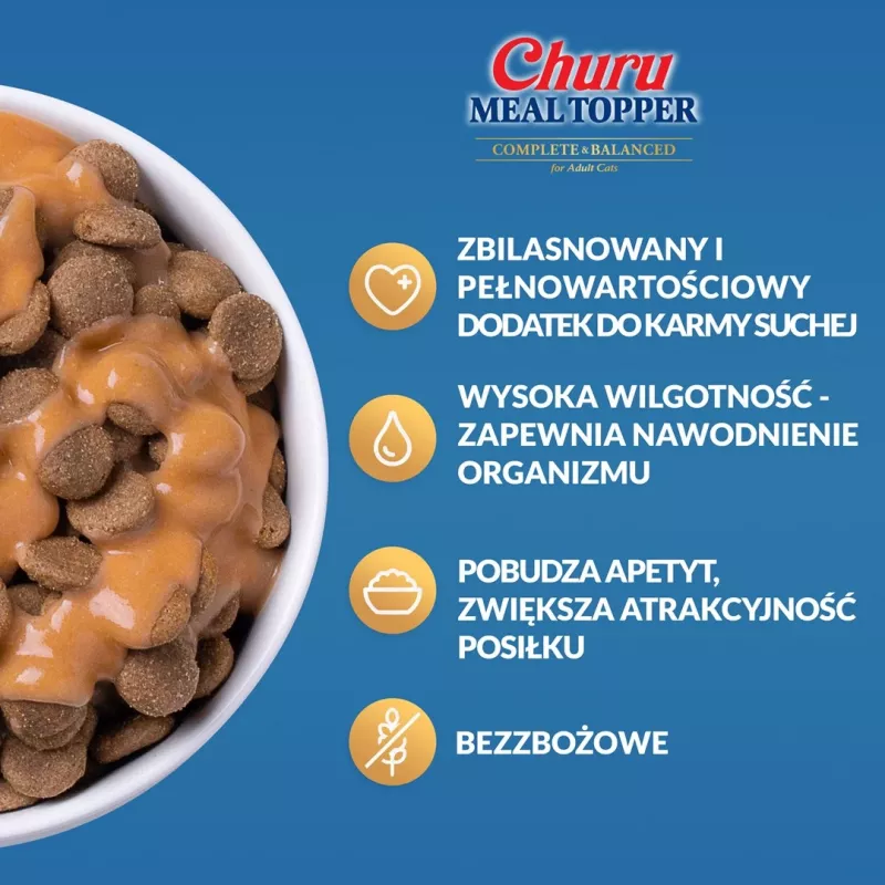 Šlapias skanėstas katėms INABA Churu Meal Topper Tuna su Scallop 4 x 14 g