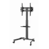TV stovas GEMBIRD TVS-55T-01, 32–55 col., plieninis, reguliuojamas aukštis, VESA 100x100–400x400, pakreipimas, ratukai, max 35 kg