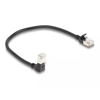 Tinklo kabelis DeLOCK RJ45 Cat.6A 0,25 m juodas