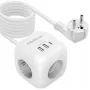 Power Cube QOLTEC 52547 maitinimo blokas 3×AC lizdai, 2×USB-A, 1×USB-C PD 20W