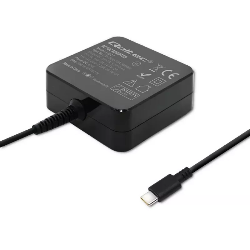 Qoltec 51027 Įkroviklis | 65W | 5-20,3V | 2-3,25A | USB C tipo | PD