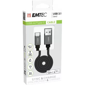 USB laidas Emtec ECCHAT700TCU3 1,2 m USB 3.2 Gen 2 juodas