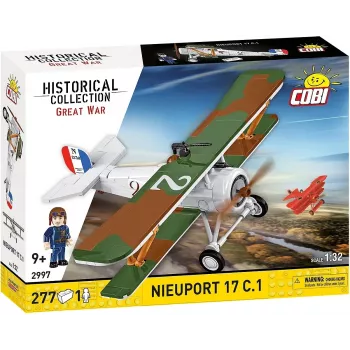 Konstruktorius Cobi Blokai Nieuport 17 C.1 277 dalių — Lėktuvo modelio rinkinys, kolekcinis plytelių komplektas