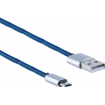 USB kabelis ShiverPeaks BS14-50017, USB A → Micro-USB B, 0,3 m, mėlynas