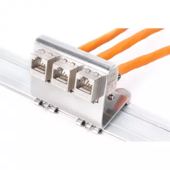 Adapteris Digitus AN-25183 3x Keystone moduliui, nerūdijantis plienas, DIN bėgelis