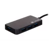 USB stotelė NATEC Moth 4 prievadų USB 3.2 Gen 1 Type-A (5000 Mbit/s), maitinama per USB, juoda, 0,15 m laidas