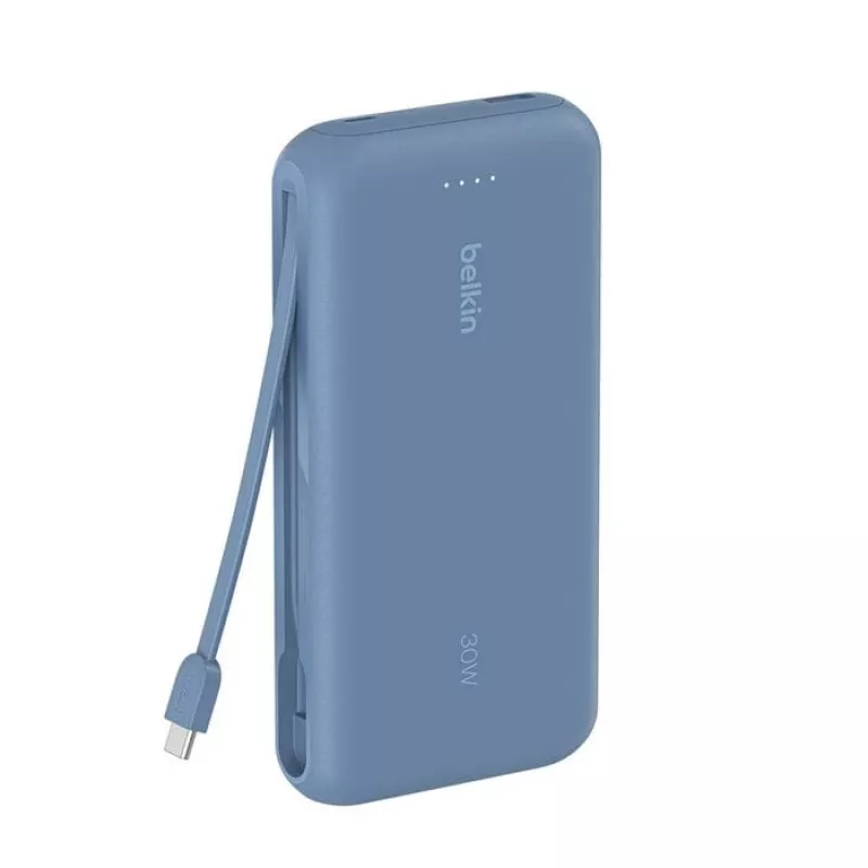 Belkin BPB024HQBL 10 000 mAh nešiojamas powerbankas su integruotu USB-C laidu, 20 W