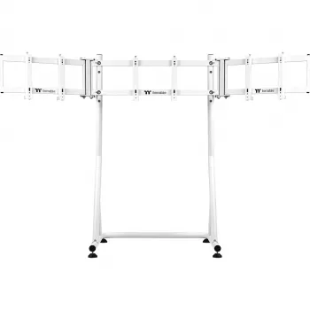 Triple Monitor Stovas Snow, skirtas lenktynių simuliatoriaus kokpitui GR500, Monitoriaus laikiklis Baltas, monitoriams 32–55