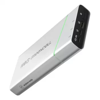 Nešiojama baterija Green Cell BPLGC20P 20800 mAh Li‑Ion, USB‑C PD 65W, 2x USB‑C + 1x USB‑A, aliumininis korpusas