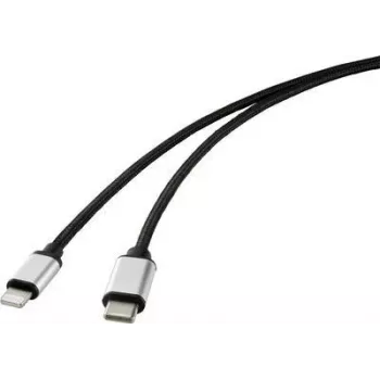 Renkforce USB ryšio kabelis [1x USB-C™ kištukas - 1x Apple Lightning kištukas] 2,00 m Juoda (RF-4353448)