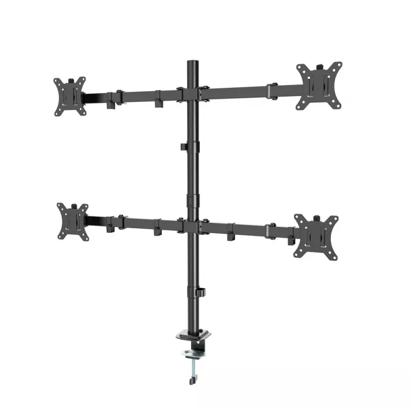 Monitorų laikiklis Gembird MA-D4-01, stalo spaustuvas iki 4 ekranų, 32 colių (81,3 cm), 40 kg, VESA 75x75–100x100, juodas