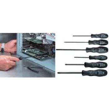 ESD įrankis C.K Tools T4741S-ESD – antistatinis precizinis atsuktuvas, juodas/geltonas