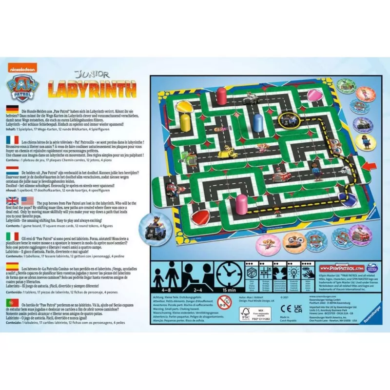 Stalo žaidimas Ravensburger „Paw Patrol“ jaunimo labirintas