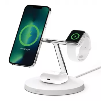Belkin WIZ017vfWH belaidis greitojo įkrovimo įkroviklis ausinėms, AC, baltas