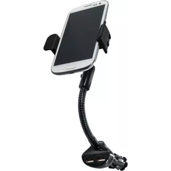 Logilink automobilinis įkroviklis su laikikliu - maitinimo šaltinis - 15,5 W - 3,1 A - 2 USB išėjimai (PA0121)