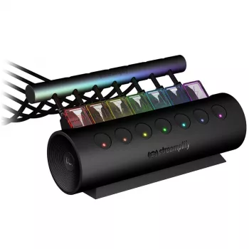 Streamplify HUB CTRL 7 USB 3.0 šakotuvas, 7x USB 3.0 Type A, RGB, 12V, EU maitinimo laidas - juodas