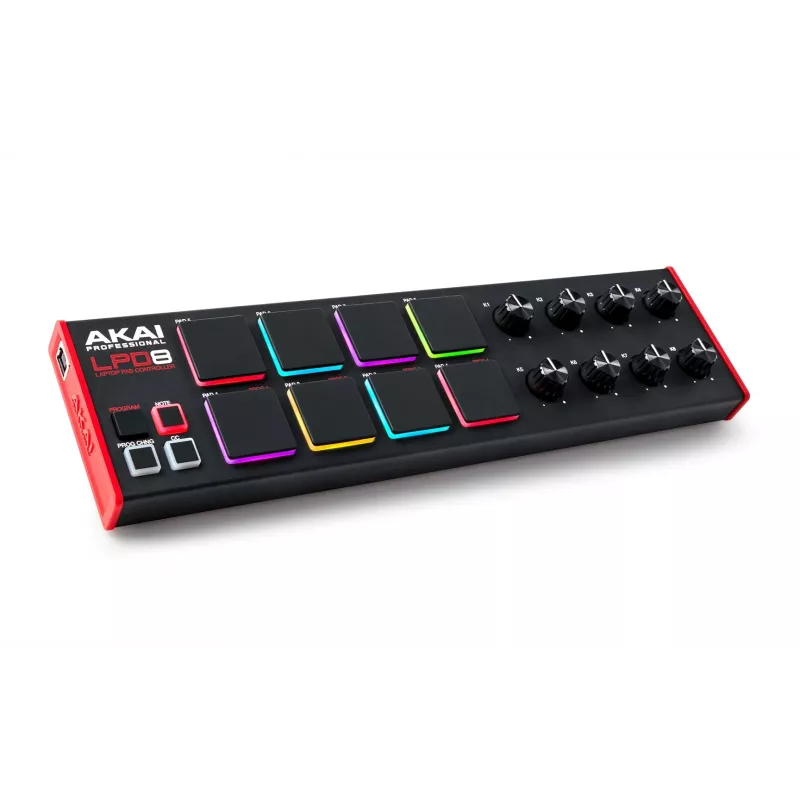 Akai LPD8 MKII MIDI klaviatūra 8 klavišų USB juoda, raudona