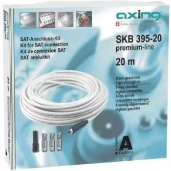 Koaksialinis kabelis Axing SKB 395-20 20m baltas