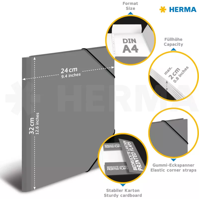 HERMA 19252 A4 segtuvas su D-žiedais, įvairiaspalvis