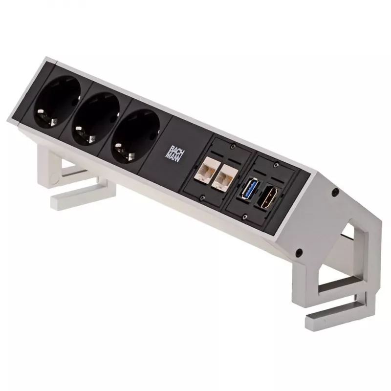 Prailginimo blokas Bachmann DESK 2 3x Schuko 2x CAT6 1x HDMI 1x USB 3.0 902.502