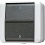JUNG 802 W – Rokerinis jungiklis – 2P – Laidinis – Juoda – Balta – Termoplastas – IP44