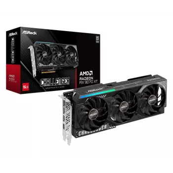 Vaizdo plokštė ASRock Challenger Radeon RX 9070 XT — 16 GB GDDR6, 256 bit, PCIe 5.0, 3 ventiliatorių aktyvus aušinimas