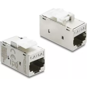 DELOCK Keystone movė RJ45 Cat.6A metalinė, mėlyna į mėlyną