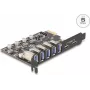 DELOCK PCI Express x1 kortelė 90346 — 5 Gbps, 5 išoriniai prievadai