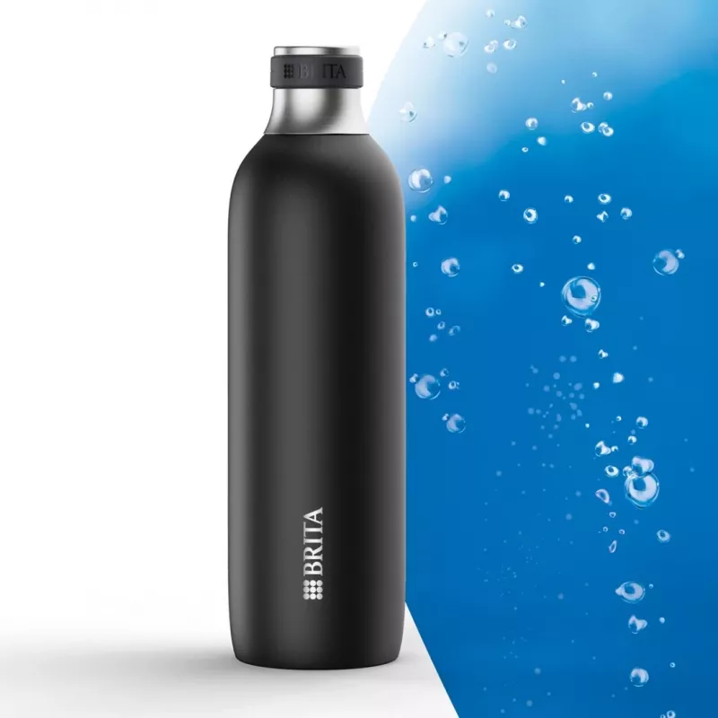 BRITA karbonizavimo butelis 650 ml, nerūdijantis plienas, juodas, tinkamas plauti indaplovėje