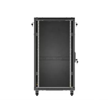 Stovo spinta LANBERG FF01-6222-12B 22U 600x1200 mm juoda su stiklinėmis priekinėmis ir galinėmis durelėmis