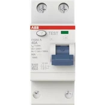ABB liekamosios srovės grandinės pertraukiklis FX202A-40/0.03 2P A tipo 40A 30mA (2CSF202165R1400)